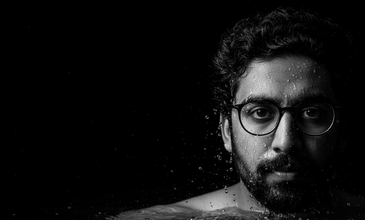 Prompt for High-Contrast Black-and-White Portrait