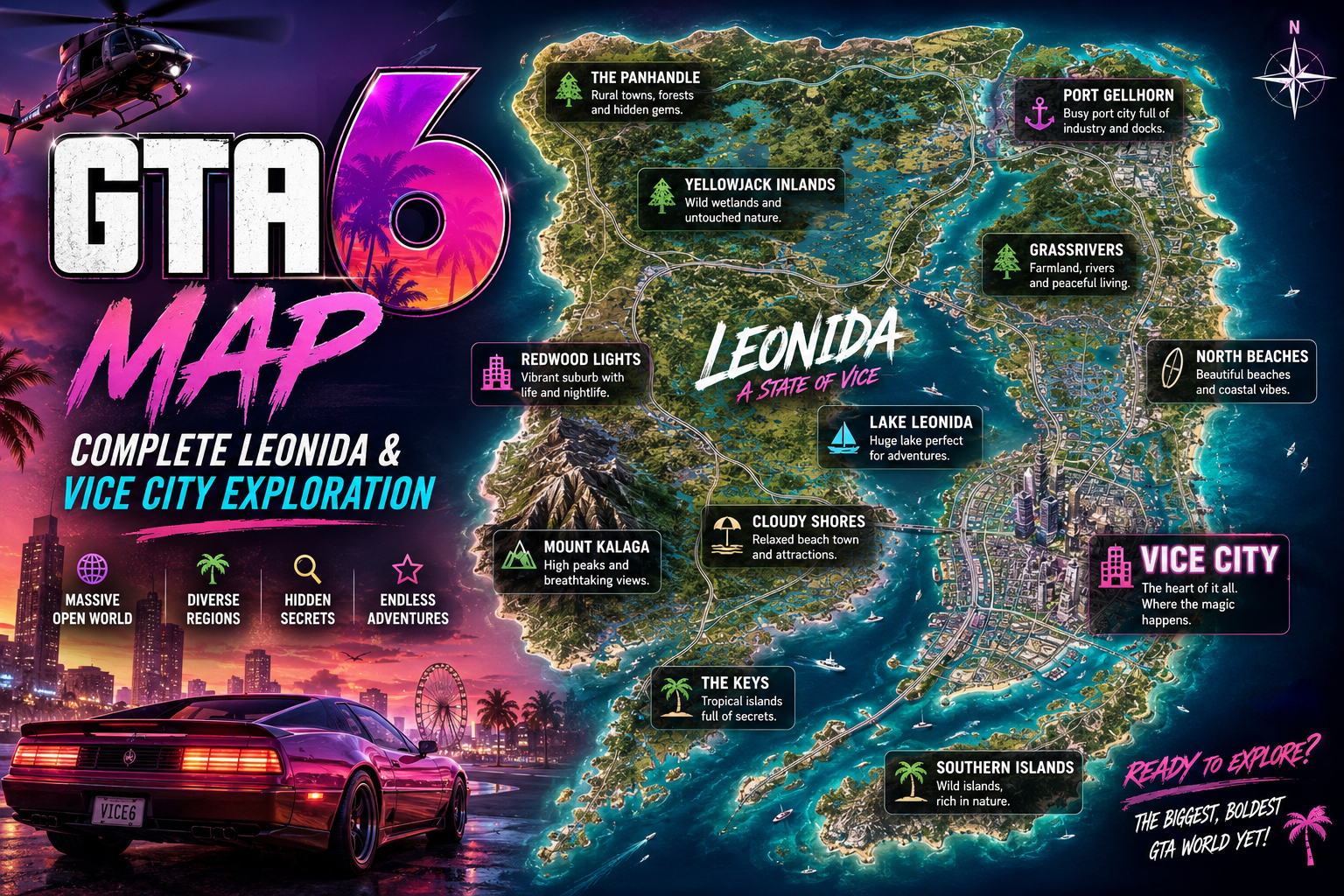 GTA 6 Map: Complete Leonida and Vice City Exploration Guide
